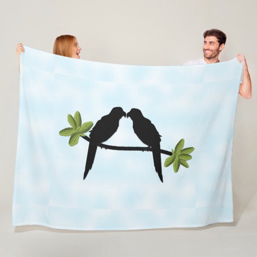 Papageienliebe Fleecedecke (Beispiel)