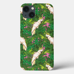 Papageienmuster mit Blätter aus Palm iPhone 13 Hülle