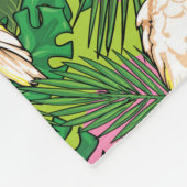Papageienmuster mit Blätter aus Palm Fleecedecke (Ecke)