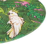 Papageienmuster mit Blätter aus Palm Schneidebrett (Ecke)