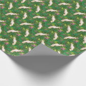 Papageienmuster mit Palmblättern-Blätter Geschenkpapier (Ecke)