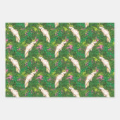 Papageienmuster mit Palmblättern-Blätter Geschenkpapier Set (Vorderseite 3)