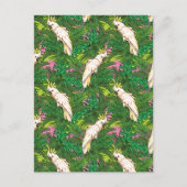 Papageienmuster mit Palmblättern-Blätter Postkarte (Vorderseite)