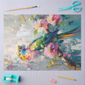 Papageienölmalerei Blumendekoupage Seidenpapier (Basteln)