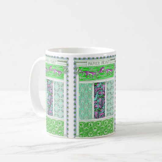 Papageienpapagei-Dschungel im Jugendstil Kaffeetasse (Vorderseite Links)