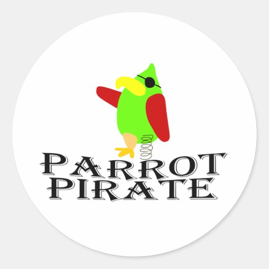 Papageienpirat Runder Aufkleber (Vorderseite)