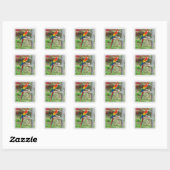 Papageiensticker Quadratischer Aufkleber (Blatt)