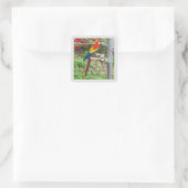 Papageiensticker Quadratischer Aufkleber (Tasche)