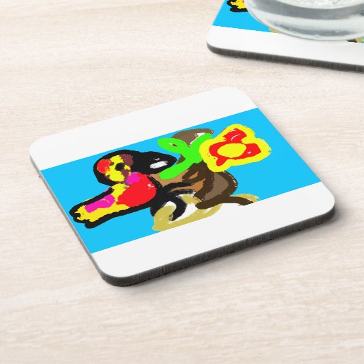 Papageientag Getränkeuntersetzer (Linke Seite)