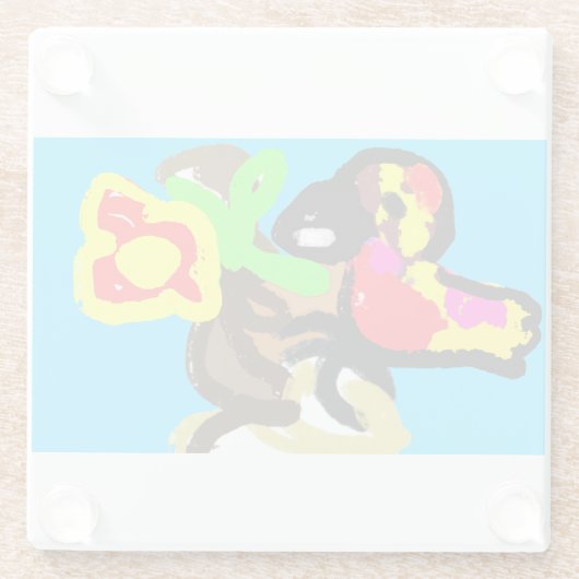 Papageientag Glasuntersetzer (Rückseite)