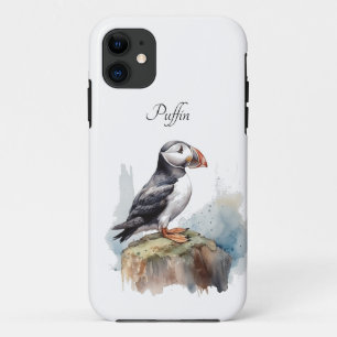Papageientaucher auf einem Felsen Aquarell, indivi Case-Mate iPhone Hülle