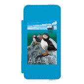 Papageientaucher, die ein Kreuzschiff aufpassen Incipio iPhone Geldbeutel-Hülle (Folio Vorderseite)