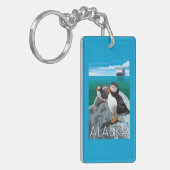 Papageientaucher, die ein Kreuzschiff aufpassen Schlüsselanhänger (Vorderseite links)