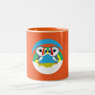 Papageientaucher Felsen Zweifarbige Tasse