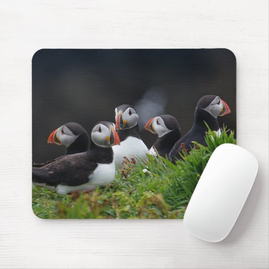 Papageientaucher-Gruppe Mousepad (Mit Mouse)