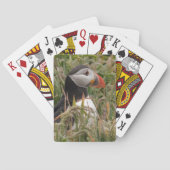 Papageientaucher im Gras Spielkarten (Rückseite)