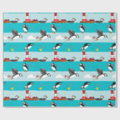 Papageientaucher-Leuchtturm Geschenkpapier (Flach)