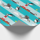 Papageientaucher-Leuchtturm Geschenkpapier (Ecke)