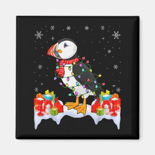 Papageientaucher mit Weihnachtsbeleuchtung - Papag Magnet