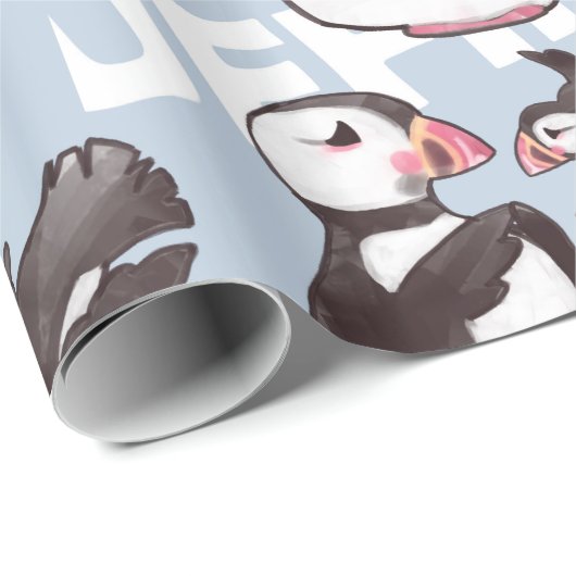 Papageientaucher-Packpapier Geschenkpapier (Rolleneckpunkt)