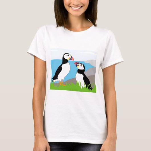 Papageientaucher-Seevögel T-Shirt (Vorderseite)