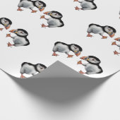 Papageientaucher-Tanz Geschenkpapier (Ecke)