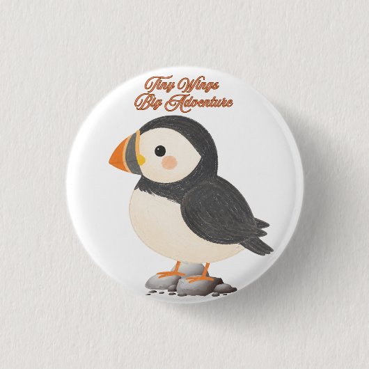 Papageientaucher-Tragetasche Button (Vorderseite)
