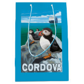 Papageientaucher u. Kreuzschiff - Cordova, Alaska Mittlere Geschenktüte (Vorderseite)