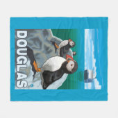 Papageientaucher u. Kreuzschiff - Douglas, Alaska Fleecedecke (Vorderseite (Horizontal))