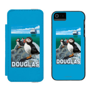 Papageientaucher u. Kreuzschiff - Douglas, Alaska Incipio Watson™ iPhone 5 Geldbörsen Hülle
