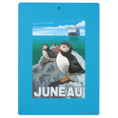 Papageientaucher u. Kreuzschiff - Juneau, Alaska Klemmbrett (Rückseite)