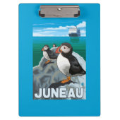 Papageientaucher u. Kreuzschiff - Juneau, Alaska Klemmbrett (Vorderseite)