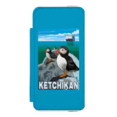 Papageientaucher u. Kreuzschiff - Ketchikan, Incipio iPhone Geldbeutel-Hülle (Folio Vorderseite)
