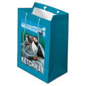 Papageientaucher u. Kreuzschiff - Ketchikan, Mittlere Geschenktüte (Rückseite Schrägansicht)