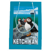 Papageientaucher u. Kreuzschiff - Ketchikan, Mittlere Geschenktüte (Rückseite)