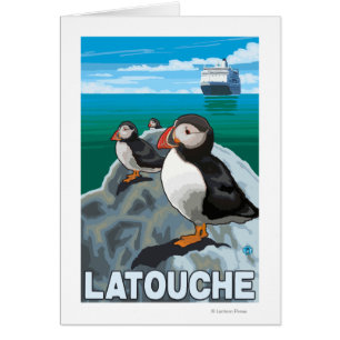Papageientaucher u. Kreuzschiff - Latouche, Alaska