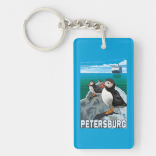 Papageientaucher u. Kreuzschiff - Petersburg, Schlüsselanhänger