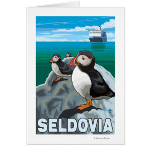 Papageientaucher u. Kreuzschiff - Seldovia, Alaska