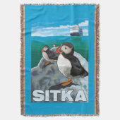 Papageientaucher u. Kreuzschiff - Sitka, Alaska Decke (Vorderseite Vertikal)