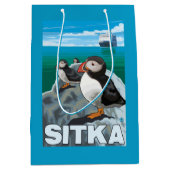 Papageientaucher u. Kreuzschiff - Sitka, Alaska Mittlere Geschenktüte (Vorderseite)