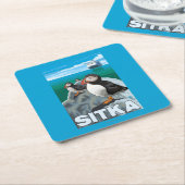 Papageientaucher u. Kreuzschiff - Sitka, Alaska Rechteckiger Pappuntersetzer (angewinkelt)