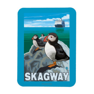 Papageientaucher u. Kreuzschiff - Skagway, Alaska Magnet