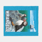 Papageientaucher u. Kreuzschiff - Wrangell, Alaska Fleecedecke (Vorderseite (Horizontal))