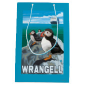 Papageientaucher u. Kreuzschiff - Wrangell, Alaska Mittlere Geschenktüte (Rückseite)