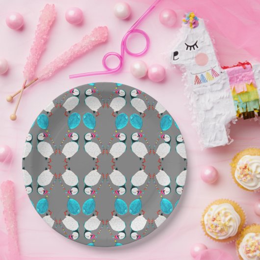 Papageientaucher-und Ballon-Pappteller Pappteller (Party)