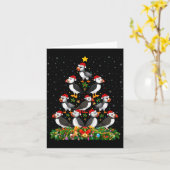 Papageientaucher-Vogel-Weihnachtsbaum-Geschenk-San Karte (Gelbe Blume)