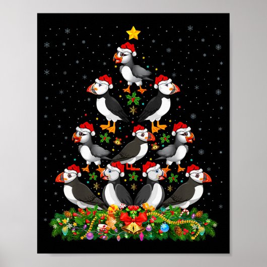 Papageientaucher Vogel Weihnachtsbaum Geschenk San Poster (Vorne)