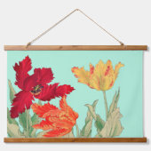 Papageientuppe Wandteppich Mit Holzrahmen (Vorne)