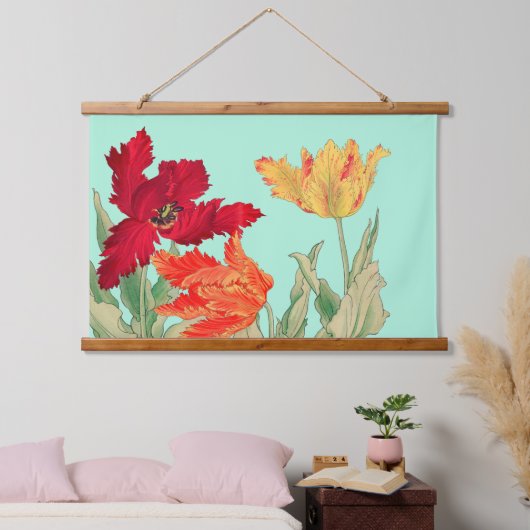 Papageientuppe Wandteppich Mit Holzrahmen (Schlafzimmer)