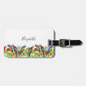 Papageienvögel, blau-blau gepäckanhänger (Vorderseite horizontal)